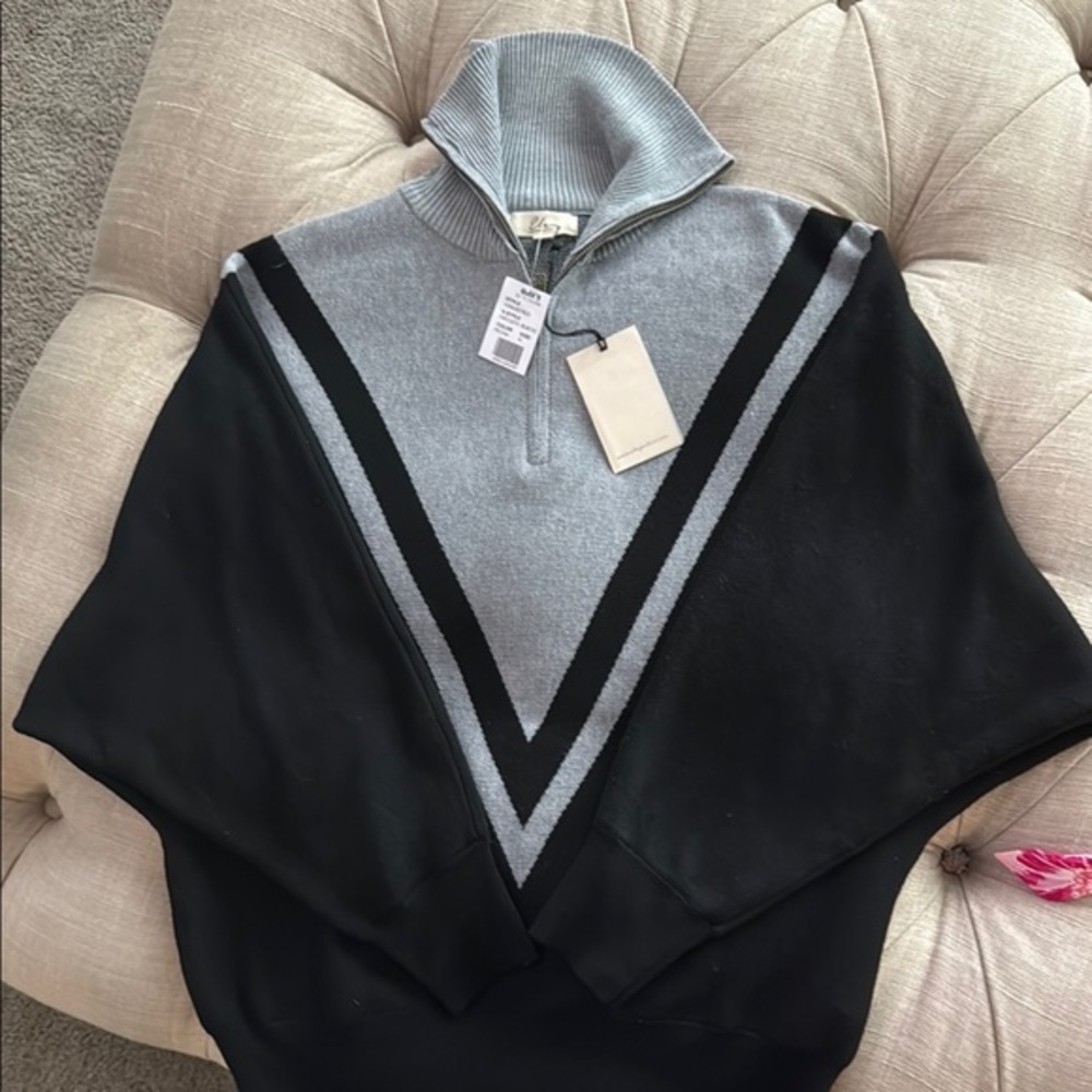 Stylish Elan Gray and Black Women's Sweater